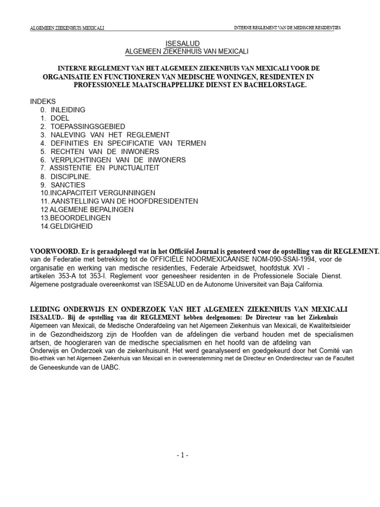 Intern Reglement | PDF