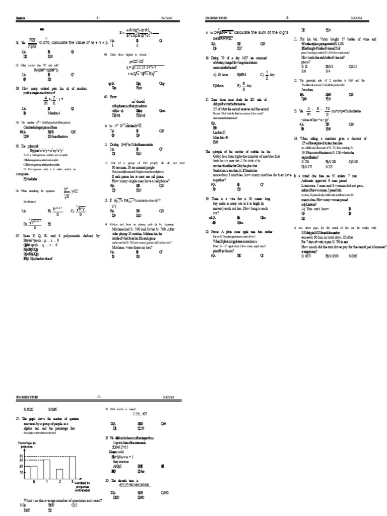 Pythagorean Study Center Exam Solutions | PDF | Factorization | Mathematics