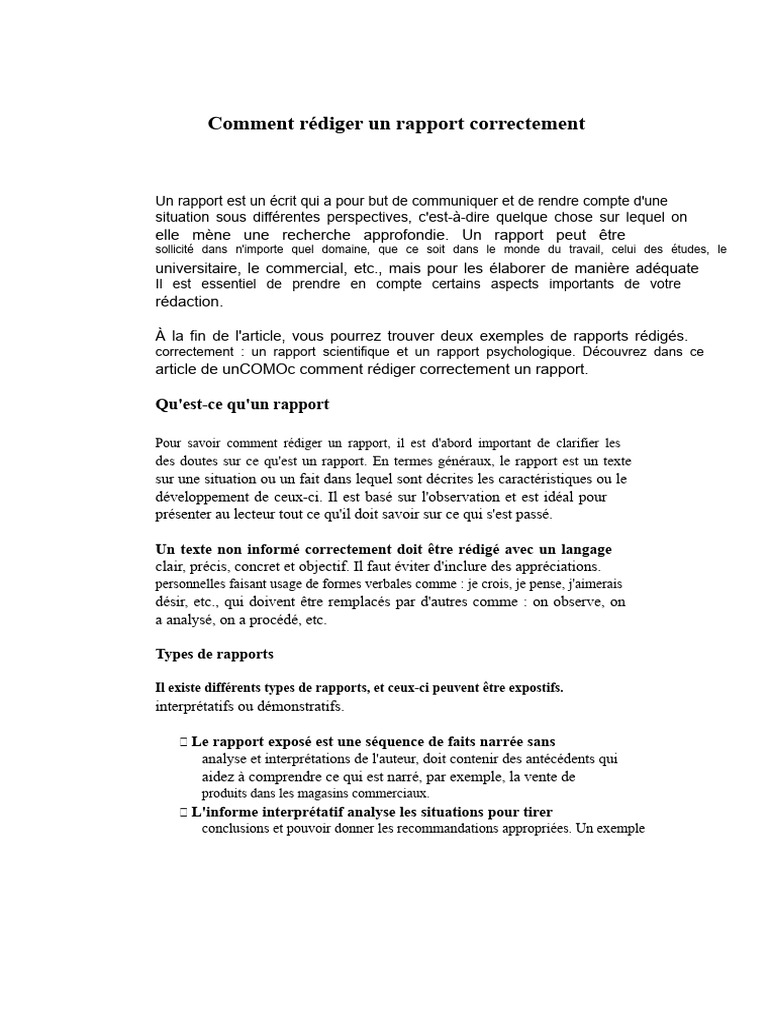 Guide pour rédiger un rapport efficace | PDF | Science | Psychologie