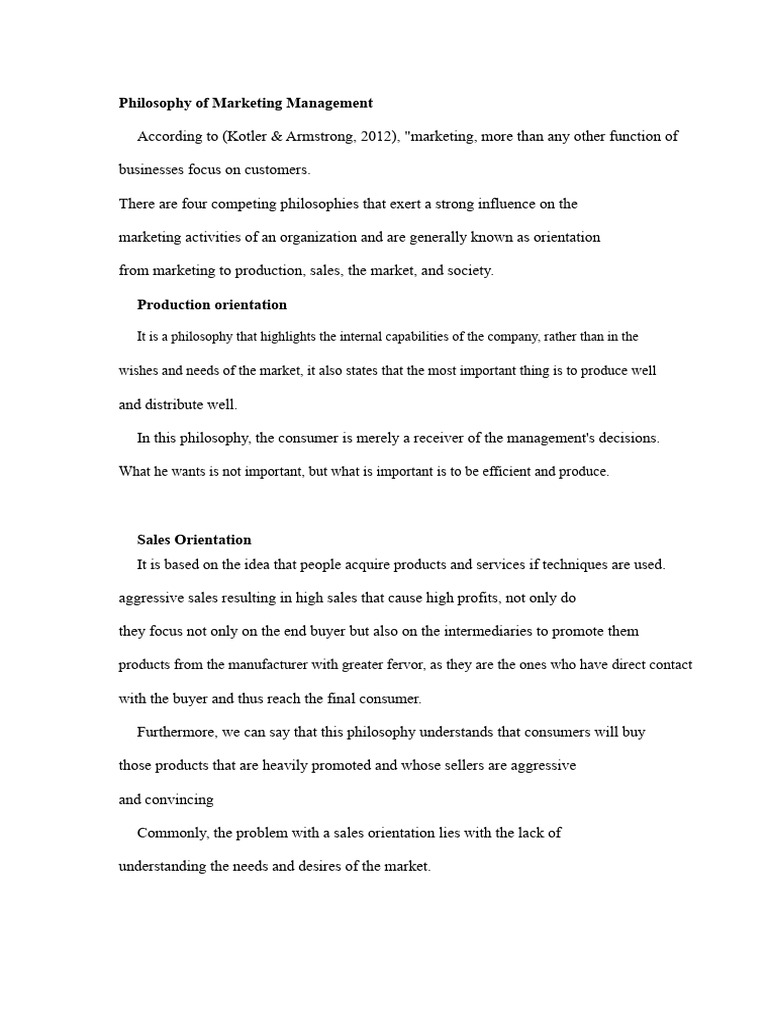 Marketing Management Philosophies Explained | PDF | Marketing | Sales