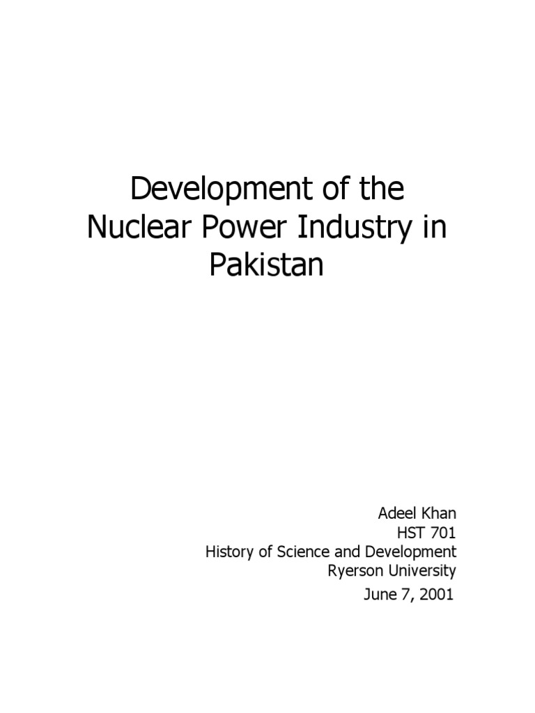 Nuclear Power Development in Pakistan | PDF | Nuclear Power | Energy ...