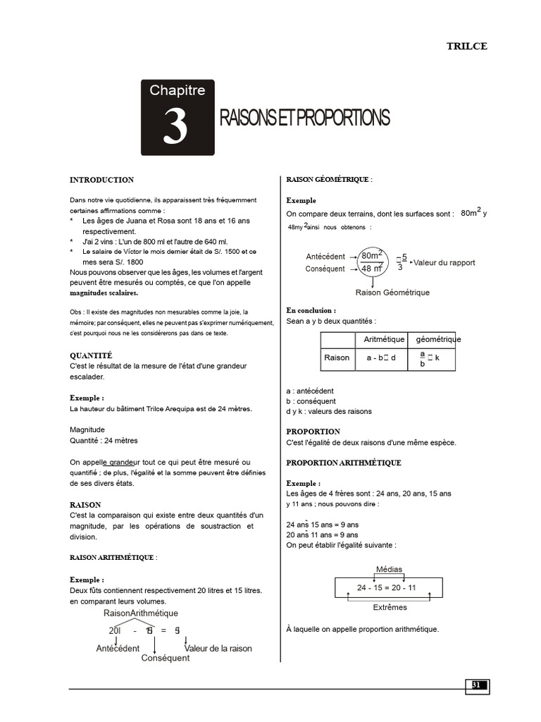 03 Raisons Et Proportions | PDF | Entier naturel | Mathématiques discrètes