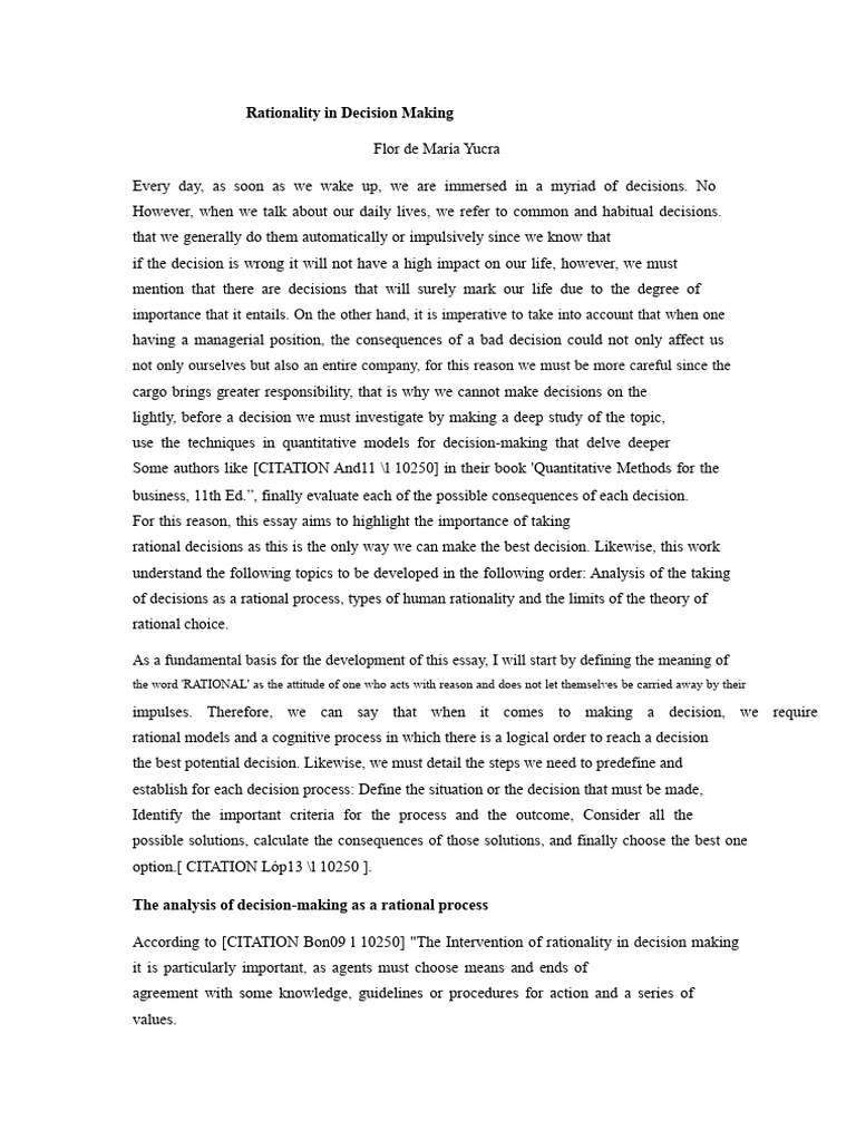 Rational Decision-Making Explained | PDF | Rationality | Decision Making