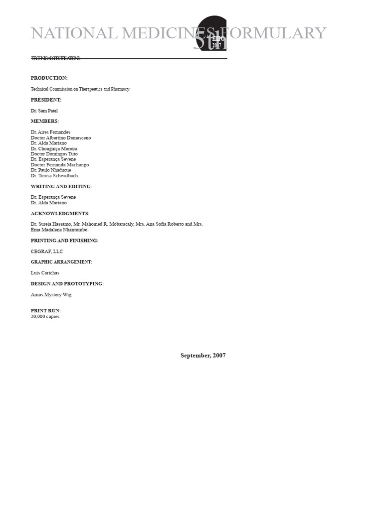 National Medication Form - 2007 | PDF | Heart Failure | Heart