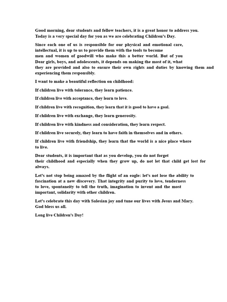 Good Morning Dear Students and Teaching Colleagues | PDF