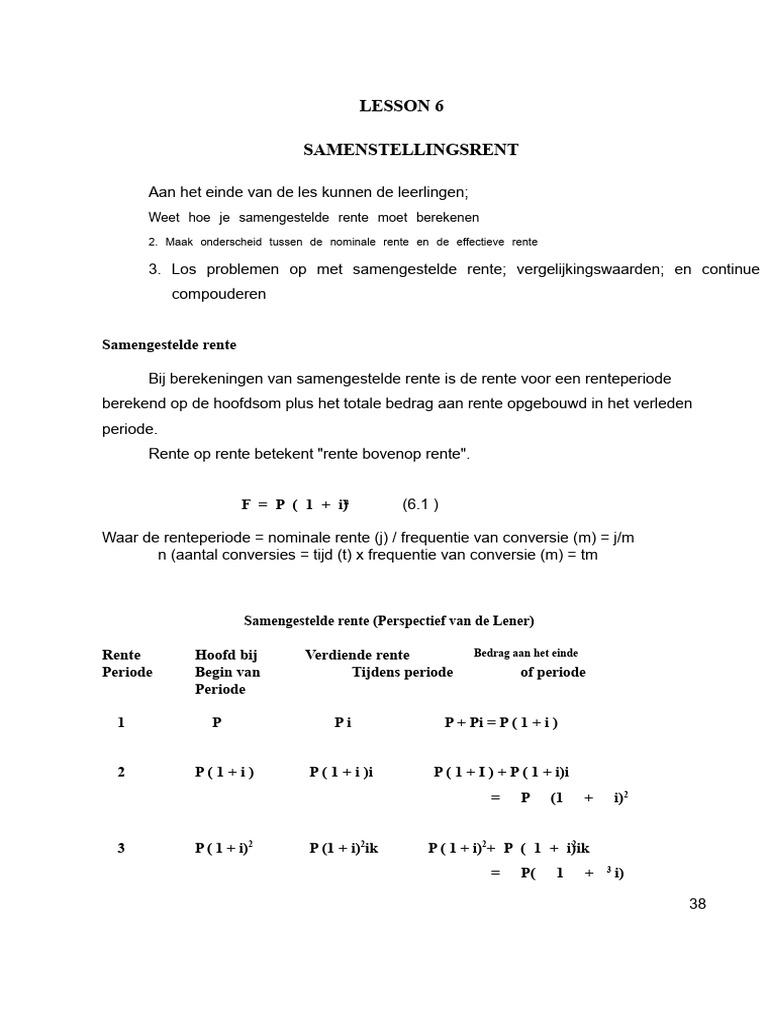 Les 6 Samengestelde Rente 1 | PDF