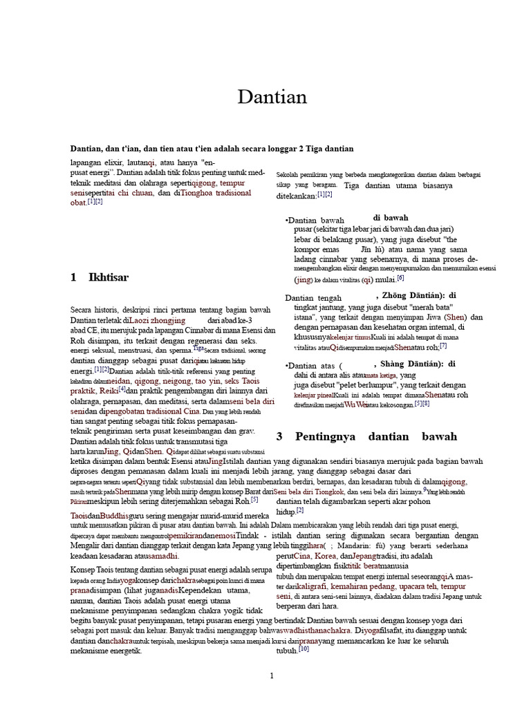Memahami Konsep Dantian dalam Qi | PDF