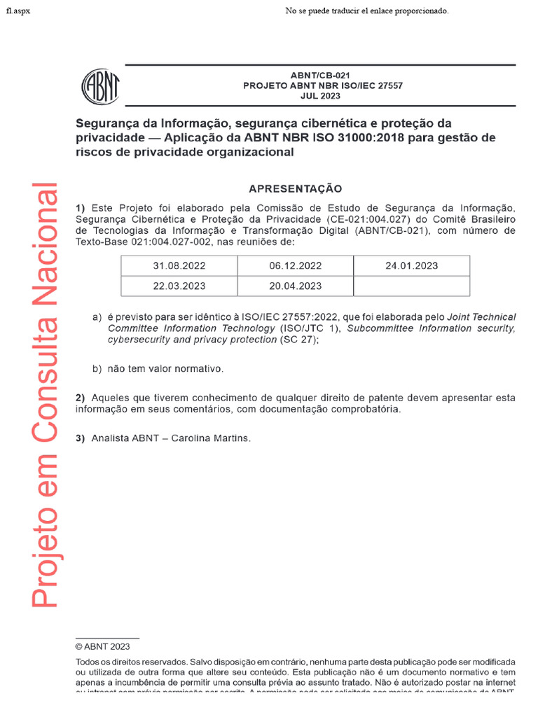 ISO 27557: Normativa y Aplicaciones | PDF