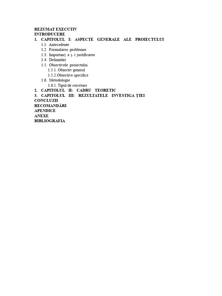 Schema Indice Proiect | PDF