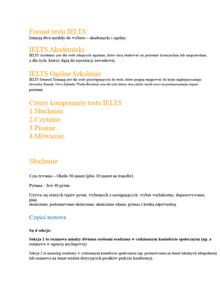 Format Testu IELTS | PDF