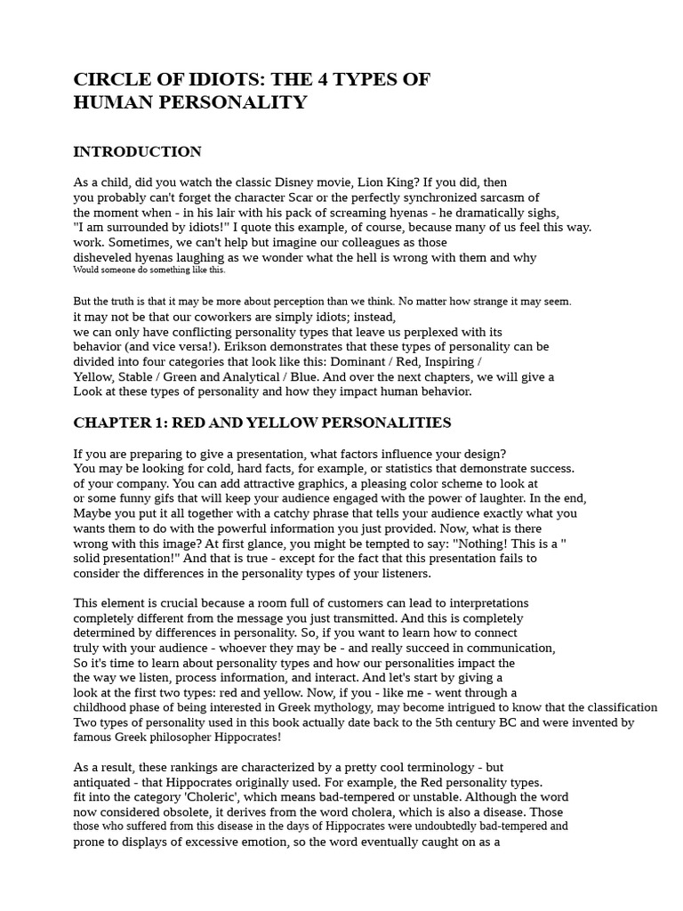 Understanding the 4 Personality Types | PDF | Psychology ...