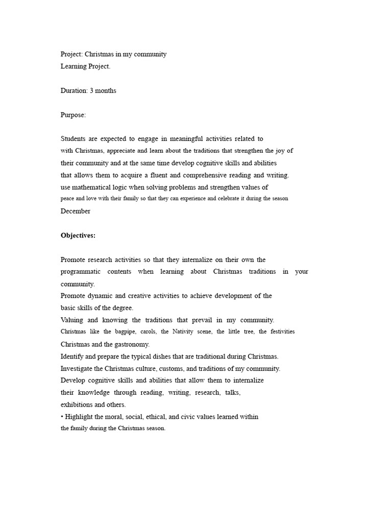 Christmas Traditions Community Project | PDF | Christmas | Value (Ethics)