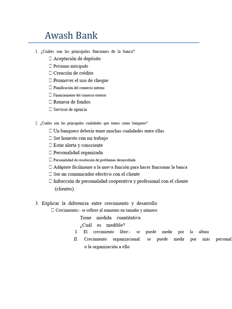 Examen de Awash Bank - 070221225550 | PDF | Bancos | Business