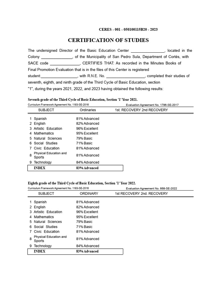 Certification of Basic Education Studies | PDF | Intelligence | Science