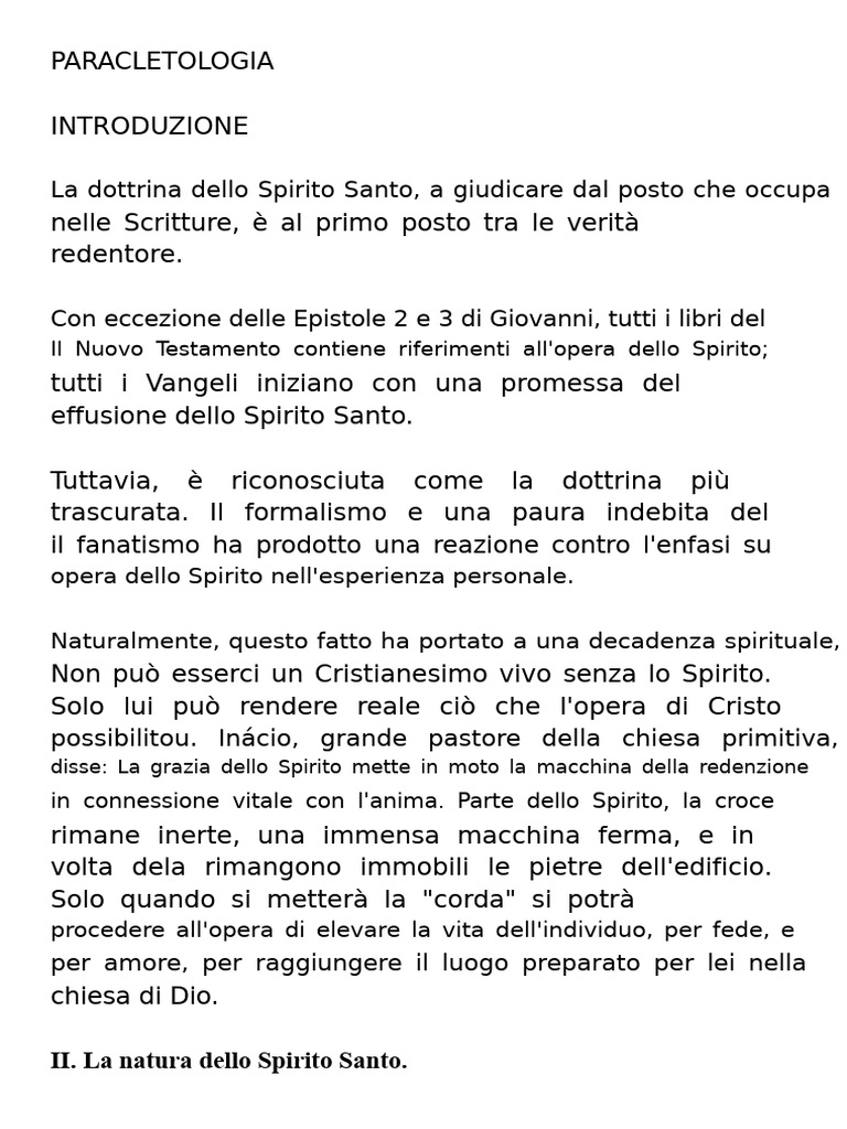 La Natura Dello Spirito Santo | PDF