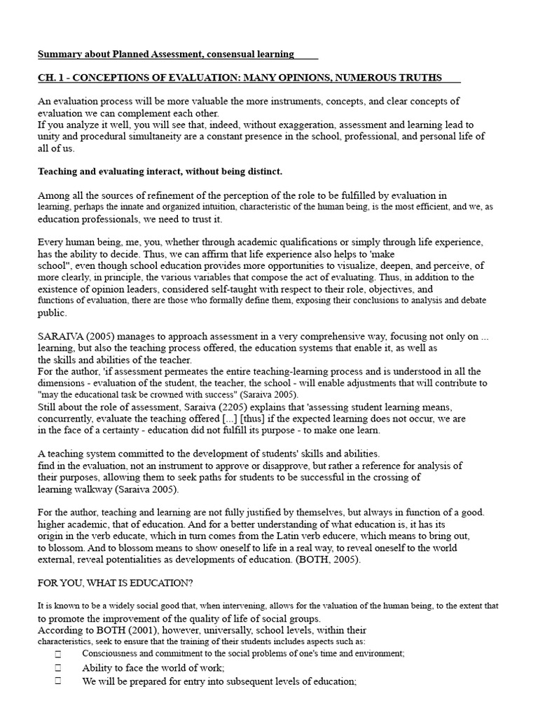 Evaluation and Learning: Key Insights | PDF | Evaluation | Learning