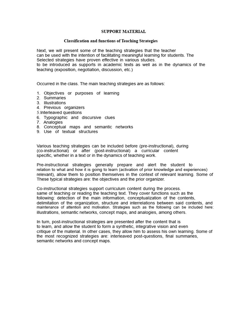 Effective Teaching Strategies Overview | PDF | Learning | Information