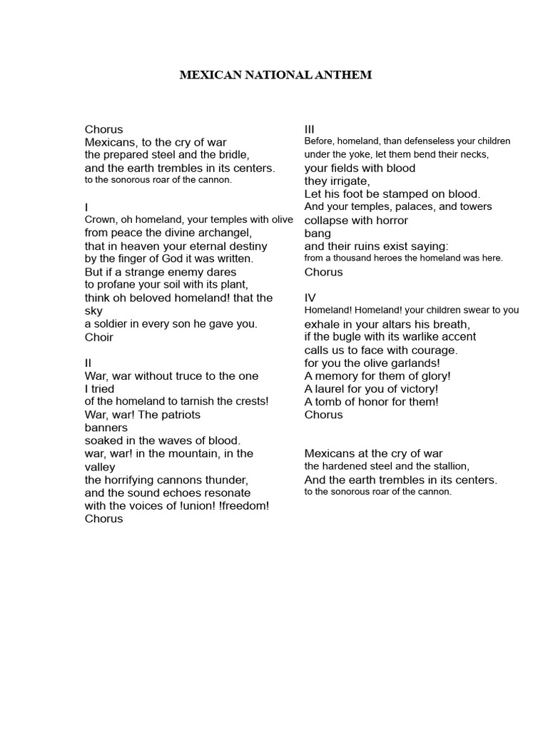 Mexican National Anthem | PDF