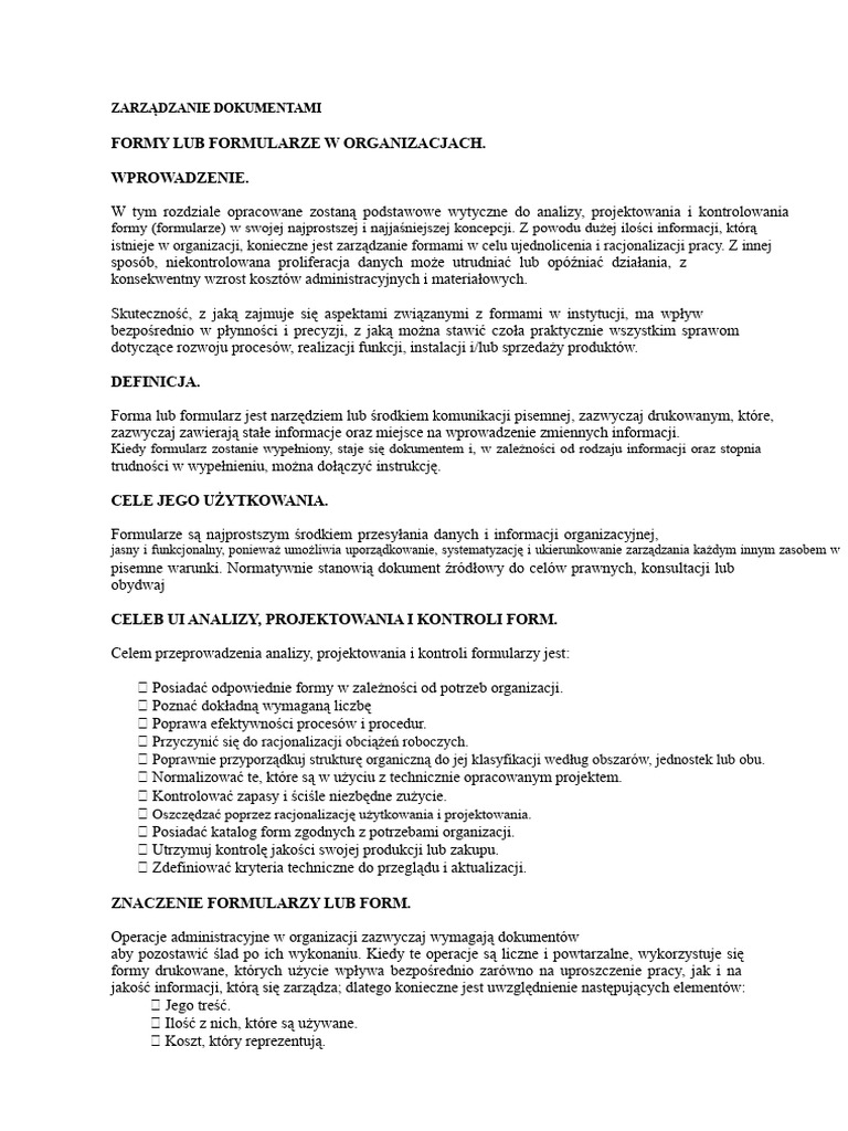 Formy Lub Formularze | PDF