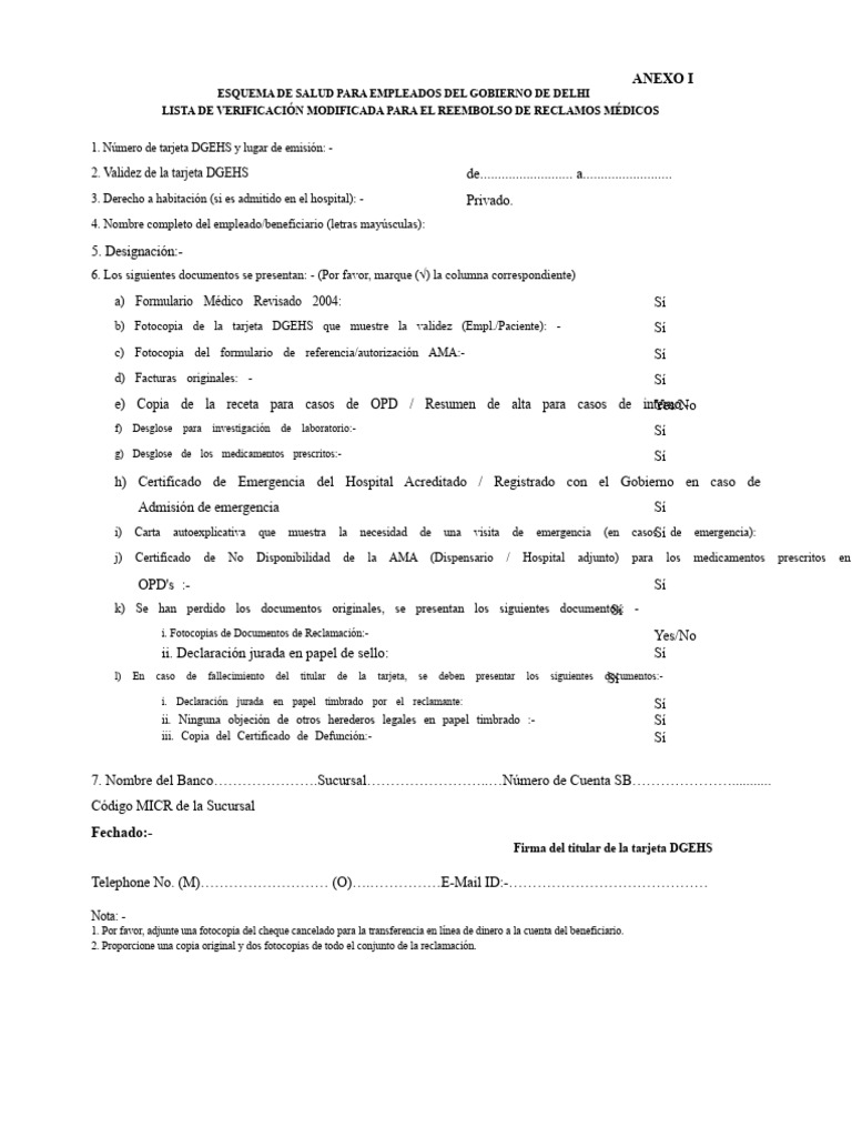 DGEHS ReclamaciónMédica ANEXO | PDF