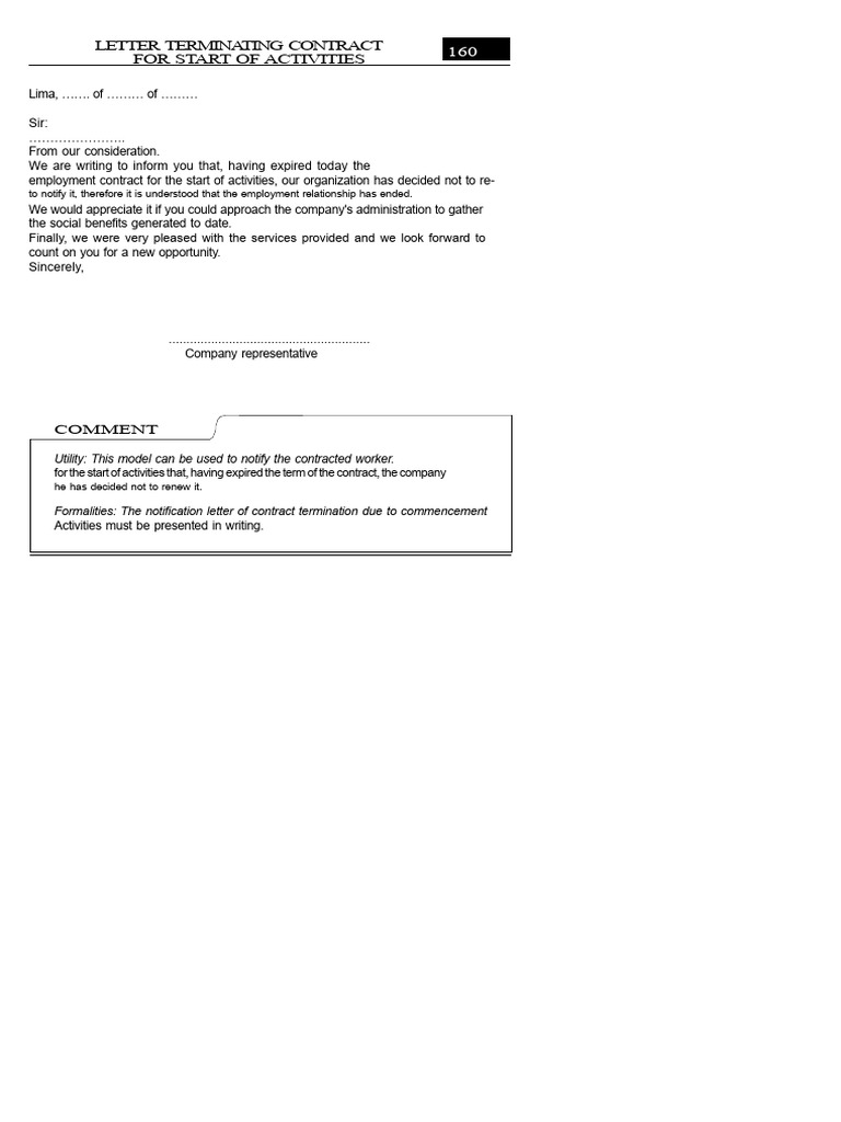 Contract Termination Notification Letter | PDF