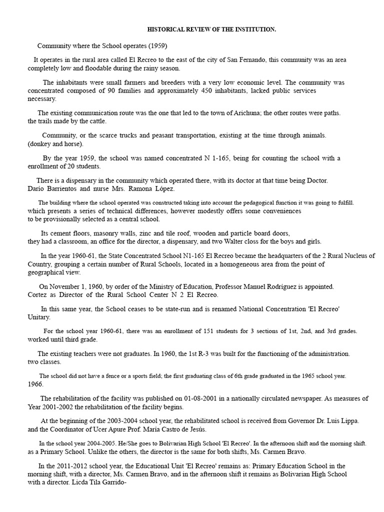Historical Review of The School | PDF