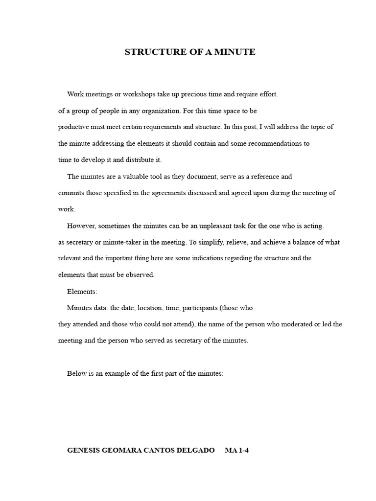 Essential Minute Structure Guide | PDF
