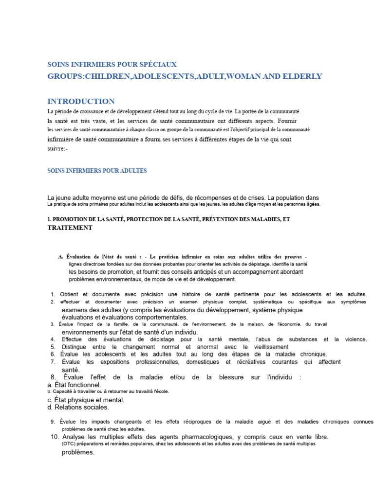Soins infirmiers pour tous les âges | PDF | Allaitement | Adolescence