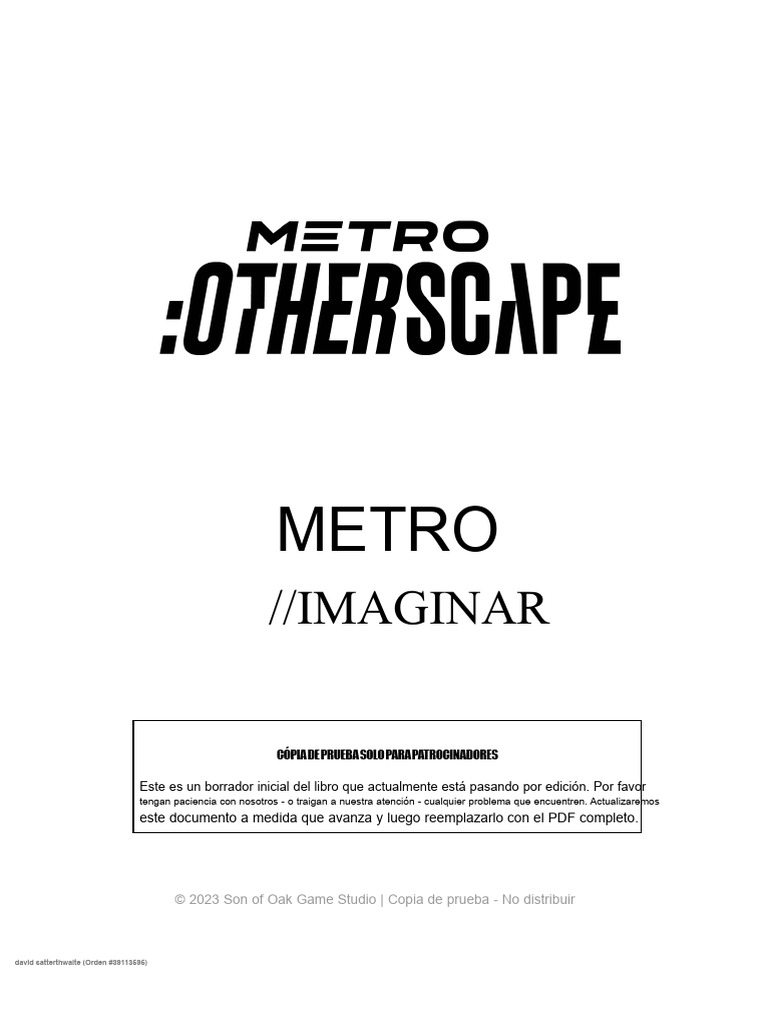 Prueba de Juego de METRO Otherscape | PDF | Inteligencia artificial ...