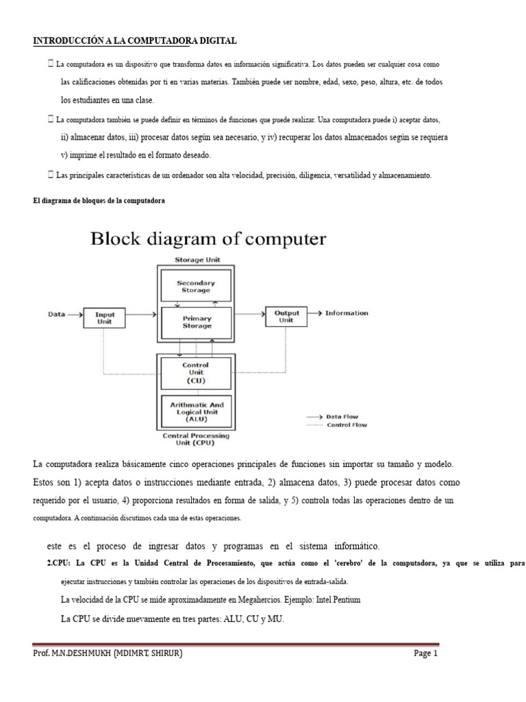 Introducción a la Computadora Digital | PDF | Programación | Programa ...