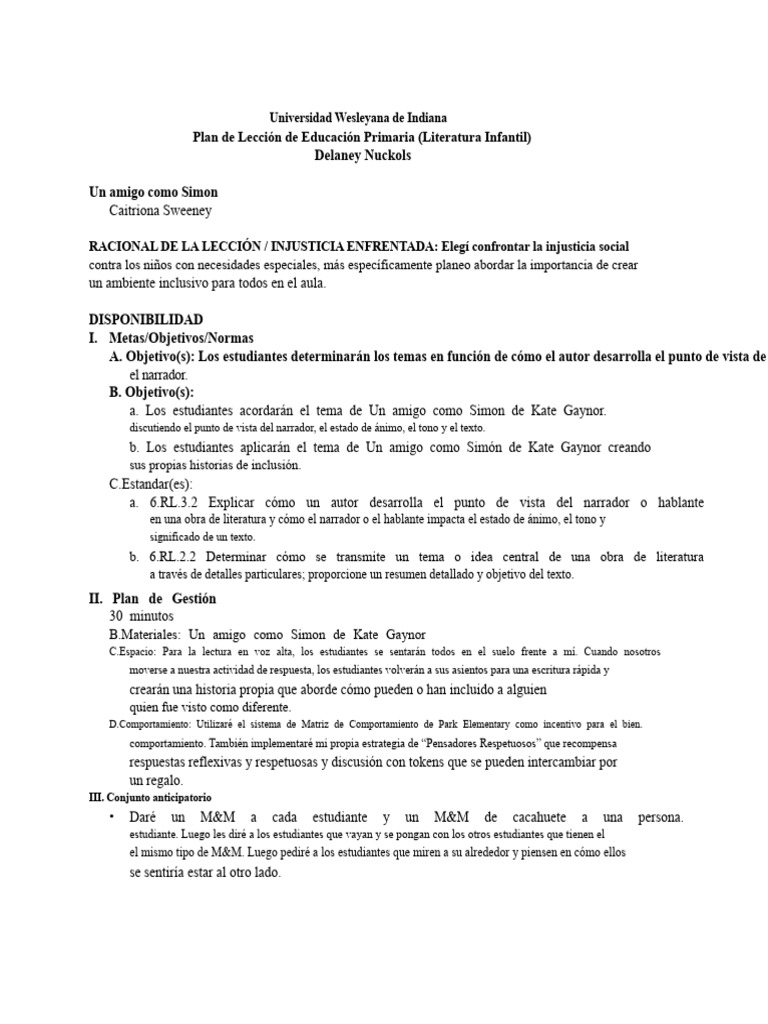 Lección sobre Inclusión en Literatura Infantil | PDF | Inclusión ...