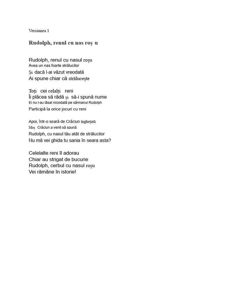 Rudolph, Renul Cu Nasul Roșu | PDF