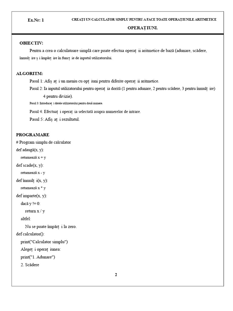 Manual de Laborator Python - III BCA (1 La 10) | PDF