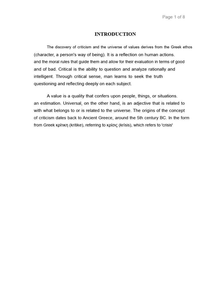 Critique and Universal Values Explained | PDF | Value (Ethics) | Human ...
