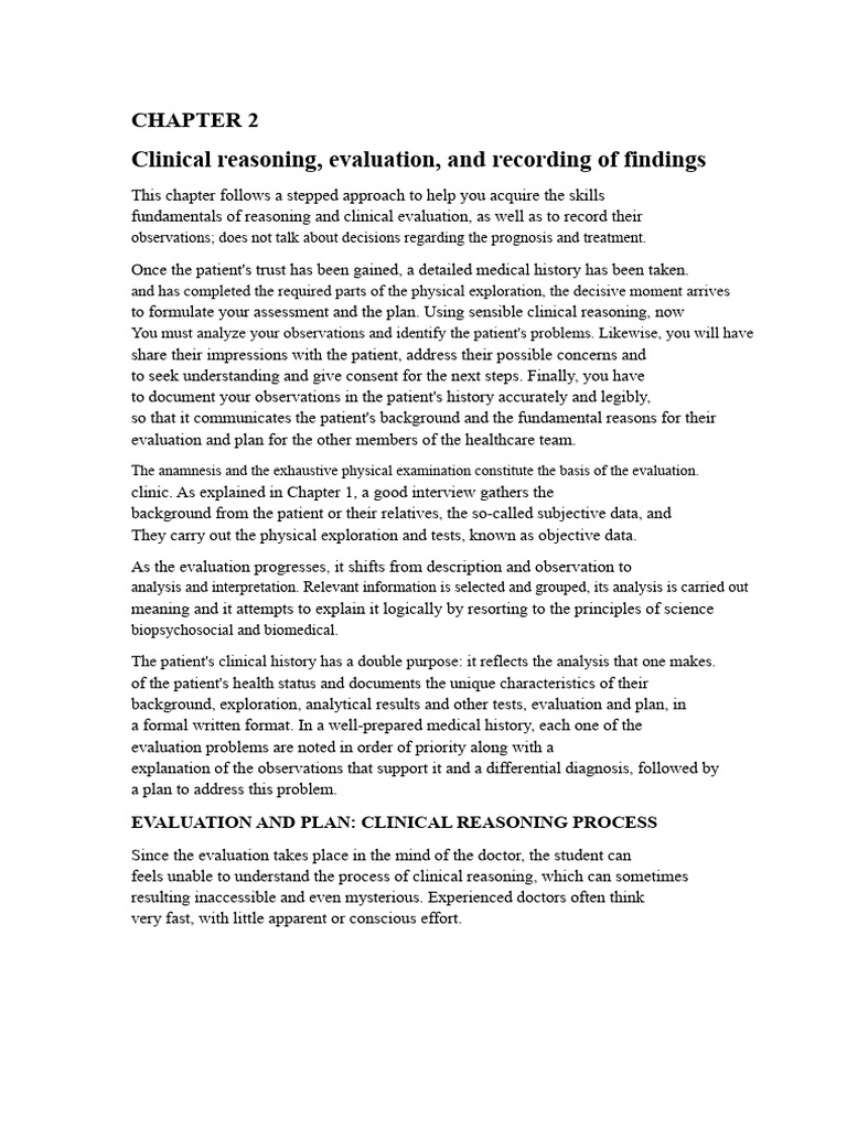 Clinical Reasoning and Evaluation Skills | PDF | Sensitivity And ...