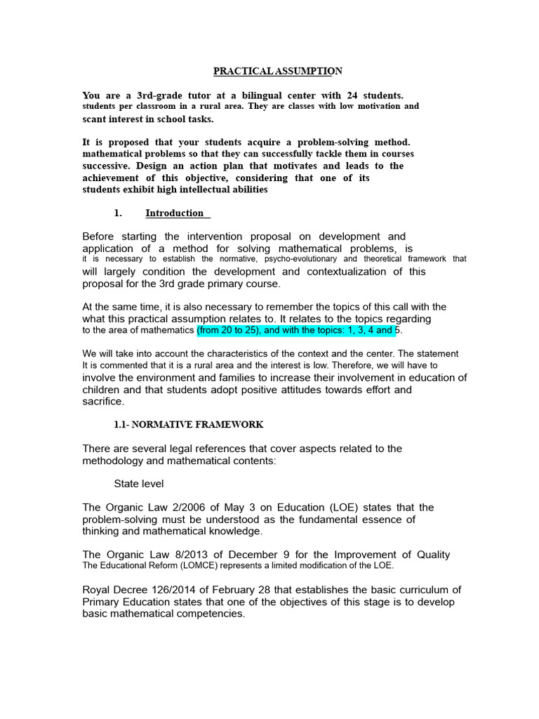 Action Plan for Motivating 3rd Graders in Math | PDF | Methodology ...