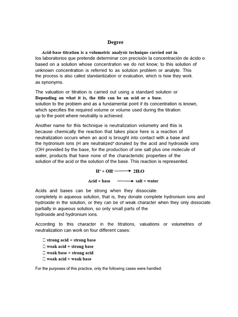 Acid-Base Titration Techniques Explained | PDF | Chemistry | Titration