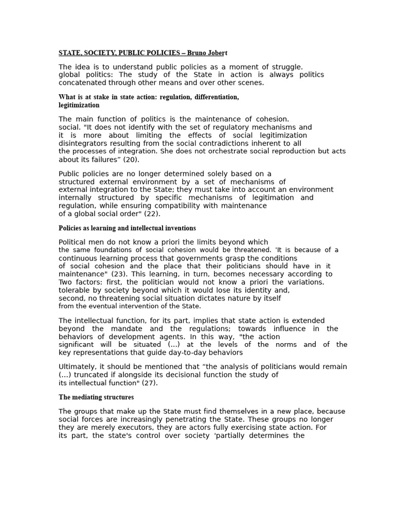 Understanding Public Policies and State Action | PDF | Policy | State ...
