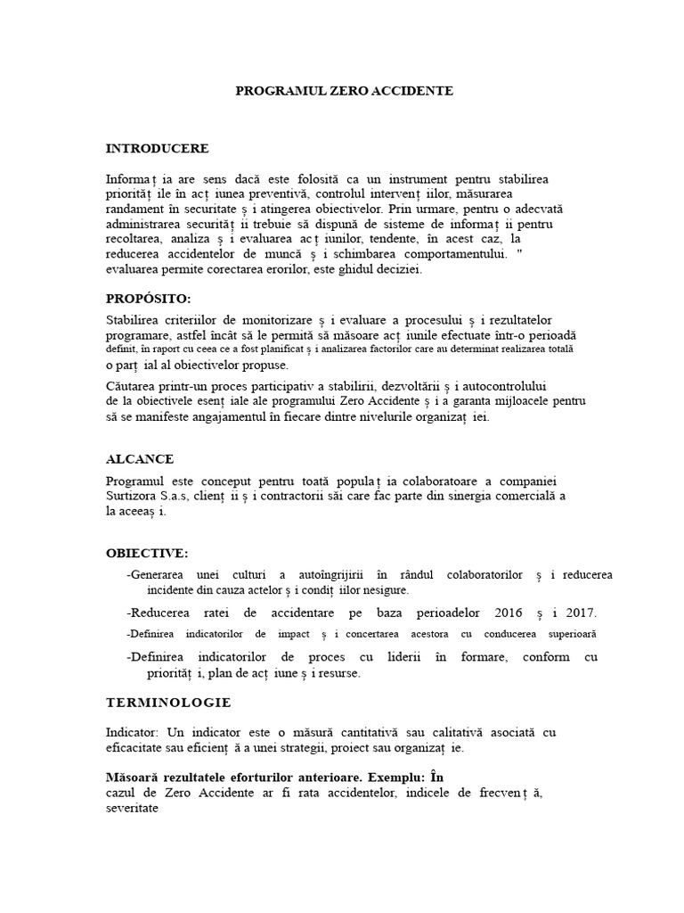 Program Zero Accidente | PDF
