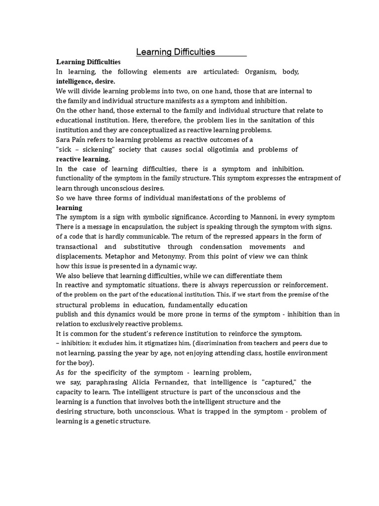 Understanding Learning Difficulties | PDF | Learning | Thought