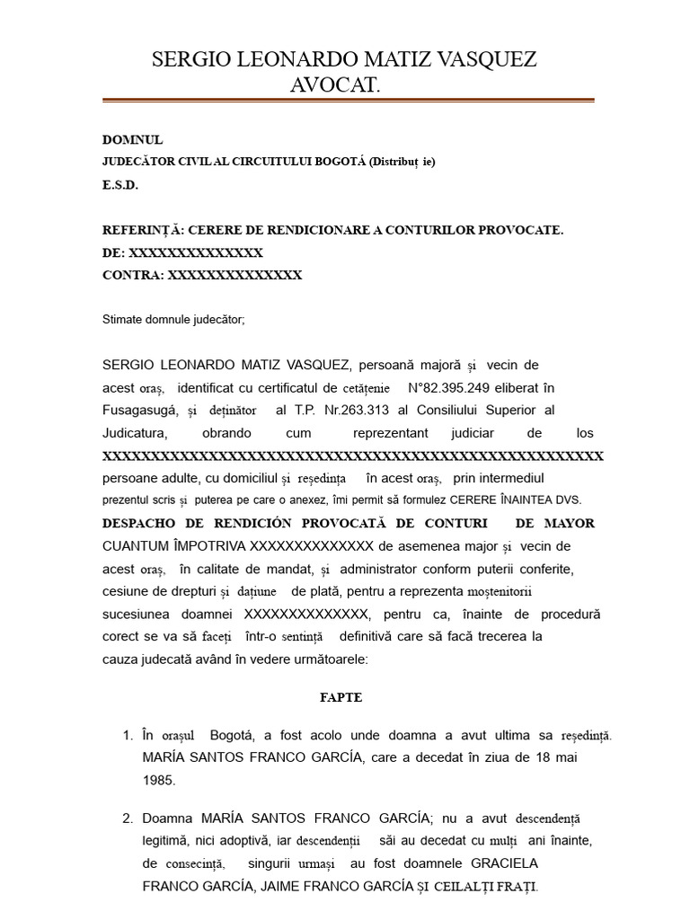 Cerere de Raportare A Conturilor Provocate | PDF