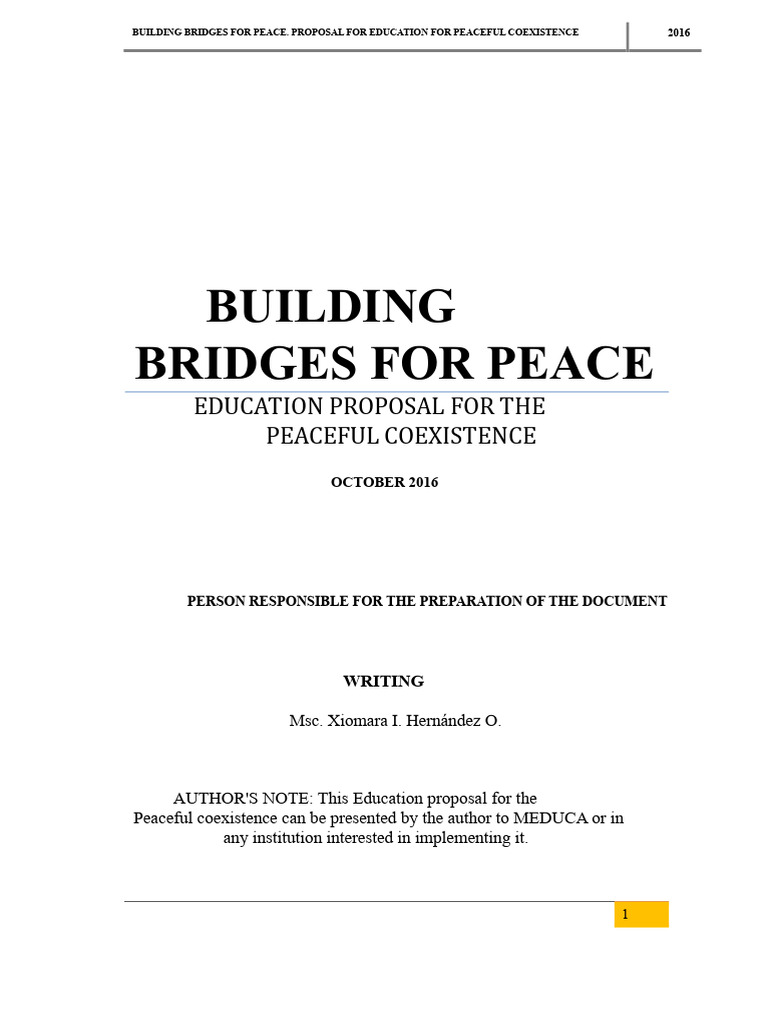 Building Bridges For Peace | PDF | Peace | Value (Ethics)