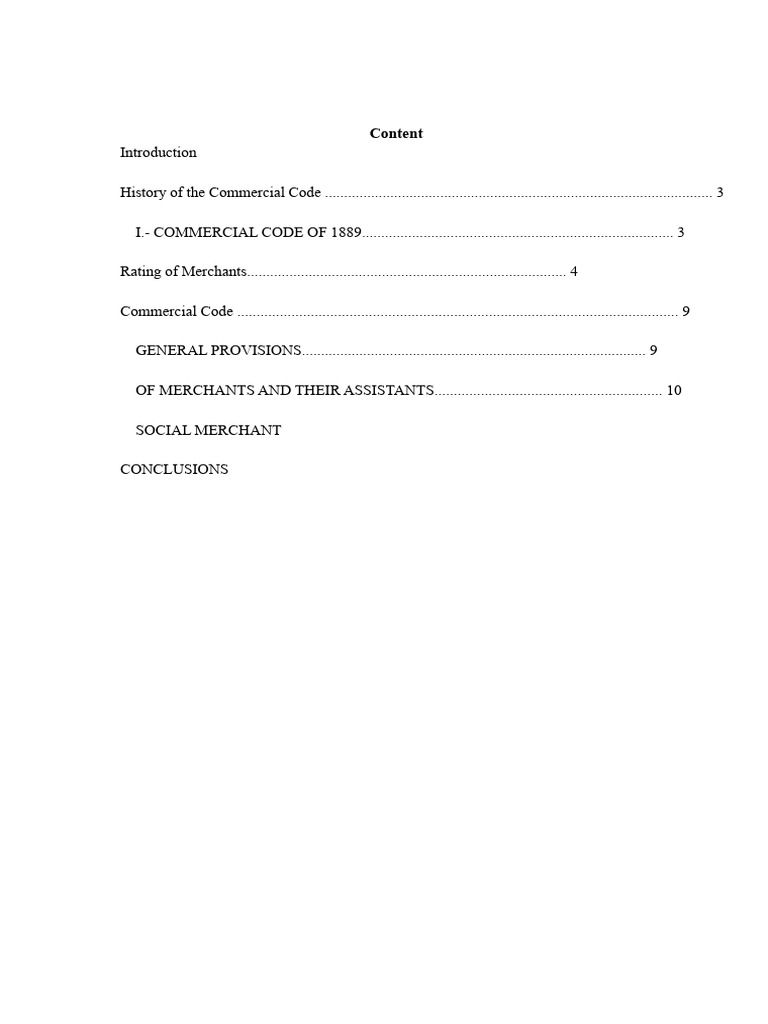 Introduction To The Presentation of The Commercial Code, Company, and ...