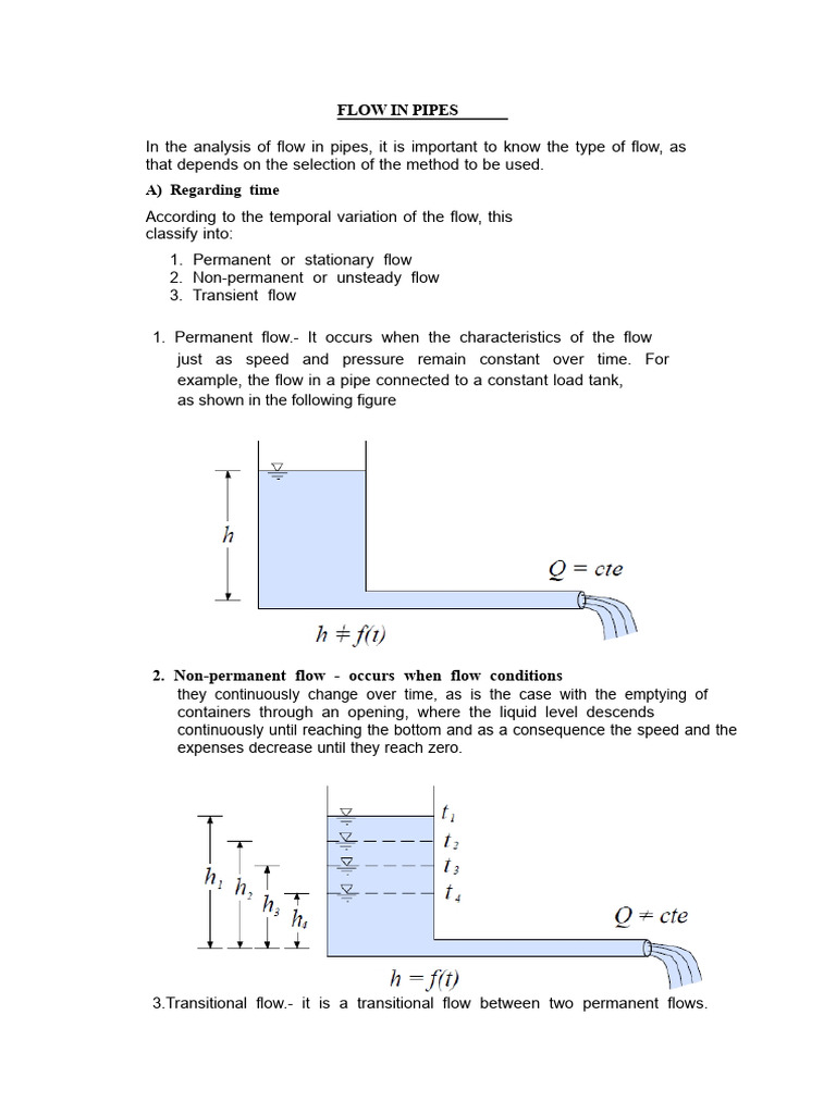 Types of Flow in Pipes Explained | PDF | Reynolds Number | Laminar Flow