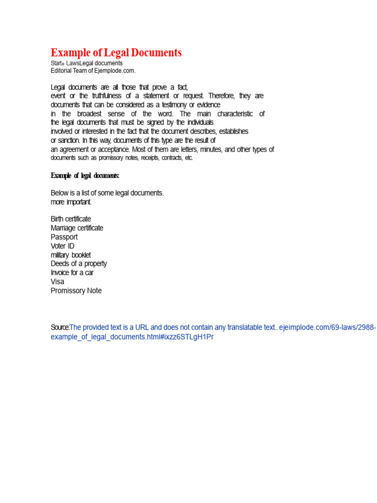Example of Legal Documents | PDF
