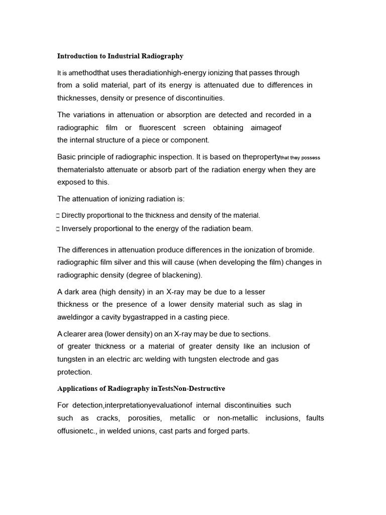 Industrial Radiography Overview and Applications | PDF | Radiography ...