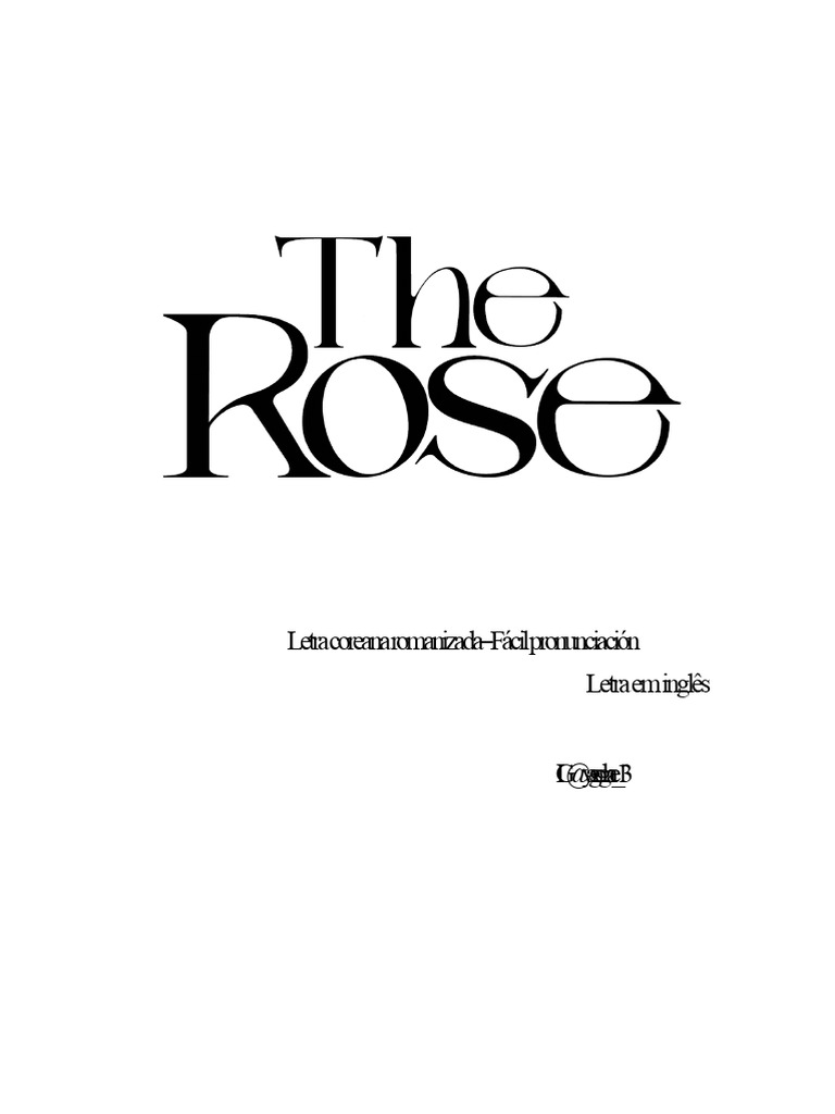 A Rosa - Letra Romanizada (Fácil Pronunciação) | PDF | Tempo | Amor