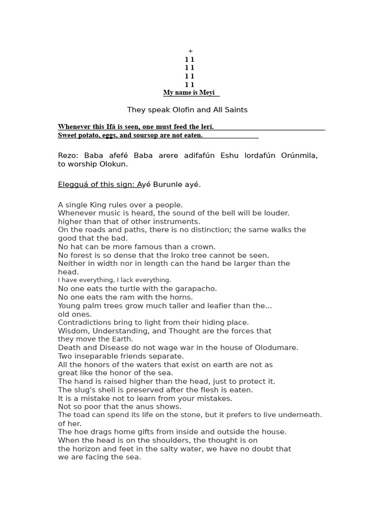 Proverbs of Ifa | PDF