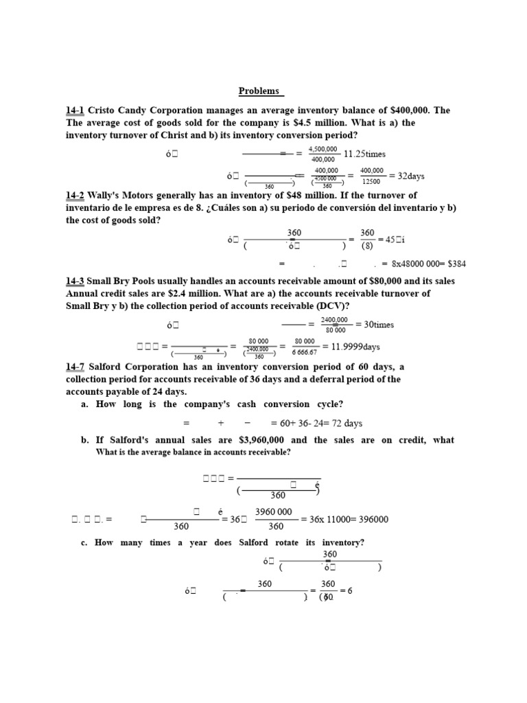 Inventory and Cash Conversion Analysis | PDF | Inventory | Revenue