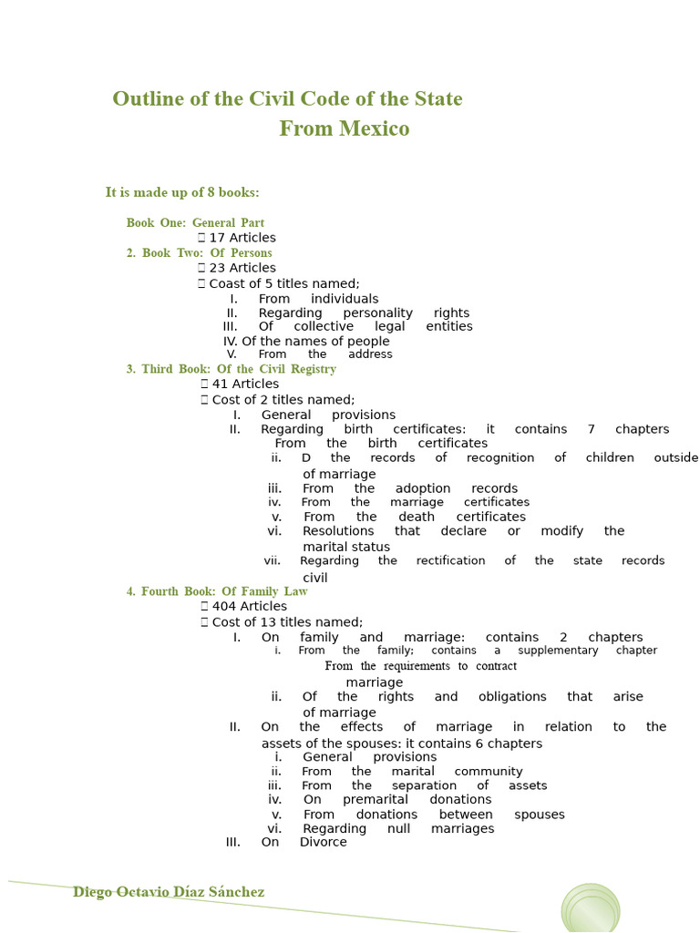 Overview of Mexico's Civil Code | PDF | Lease | Guarantee
